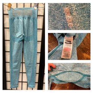 Gymshark Size Small High Waisted Flex Leggings - Teal Marl/Light Grey